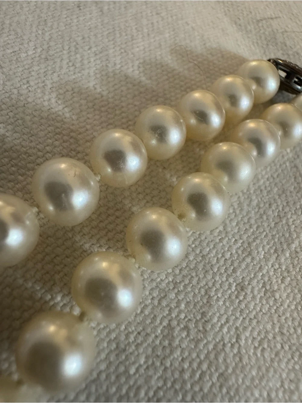 💲💲Genuine Round Pearl Individually Strung Short Necklace 17”